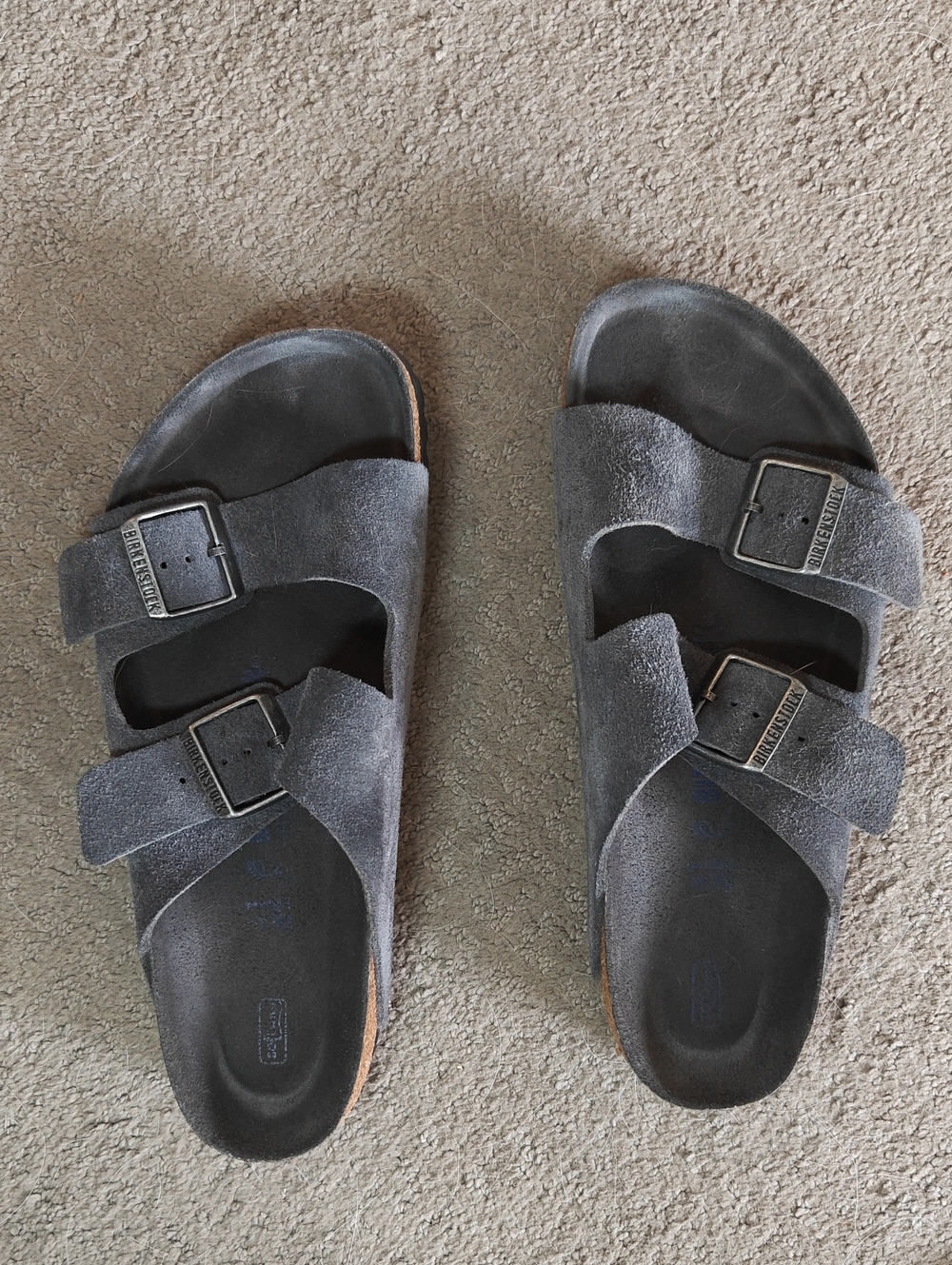 Birkenstock Arizona Soft Footbed Suede Leather Charcoal Tonal Men's